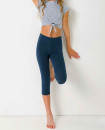 Made in Europe Girls Best Selling Capri Leggings High Quality Breathable Cotton Blue